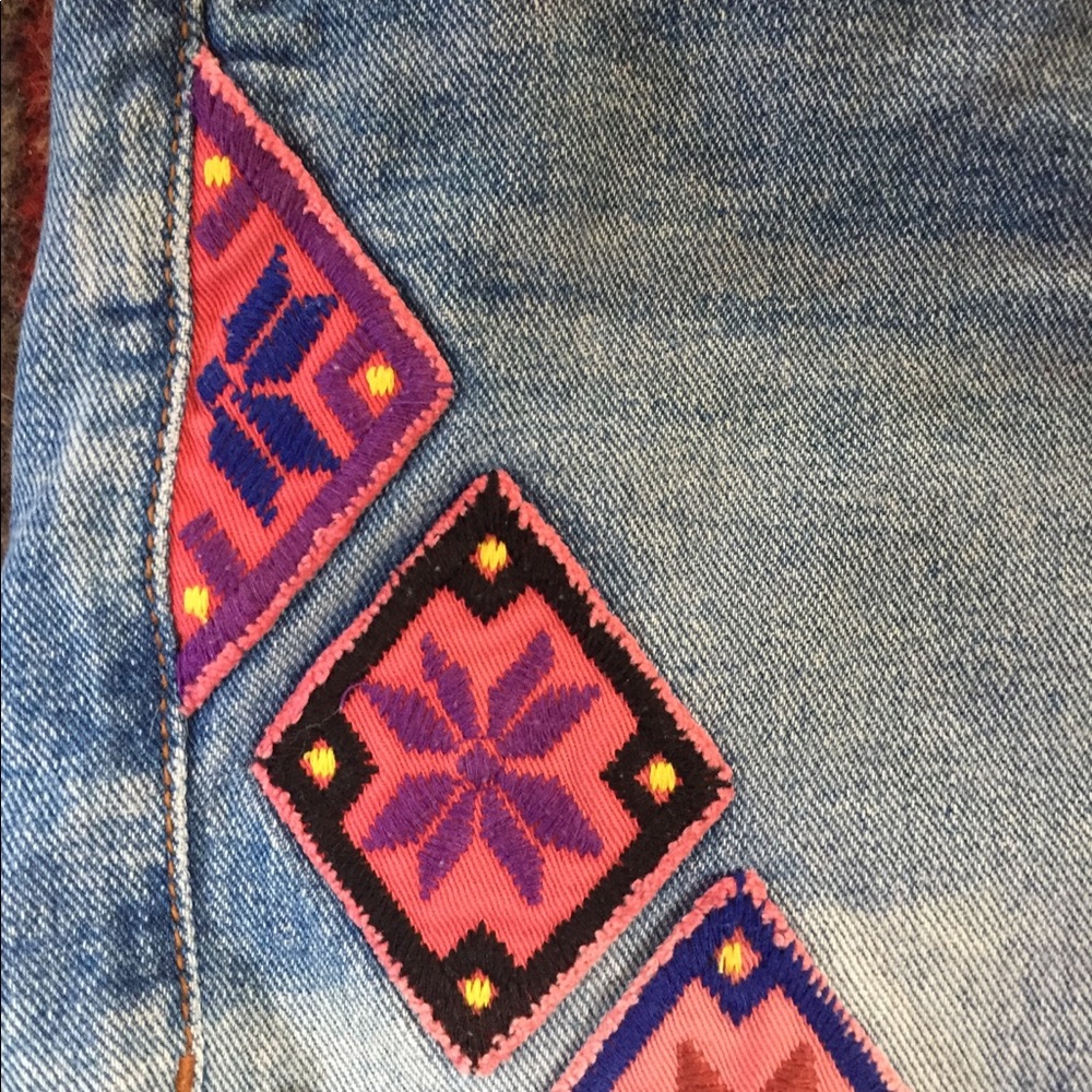 Free People patchwork denim shorts - Picture 2 of 6
